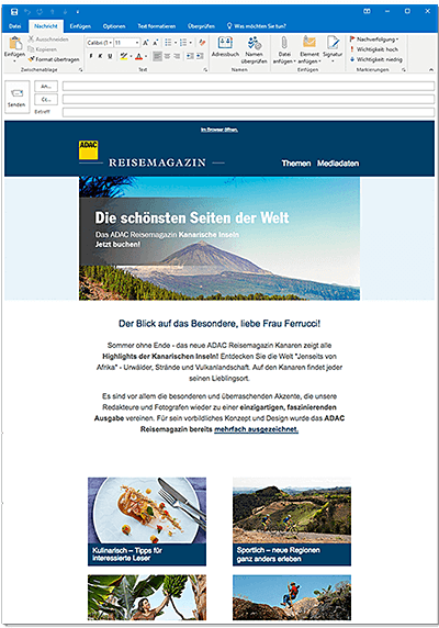 Mailing ADAC Reisemagazin Mailing ADAC Reisemagazin